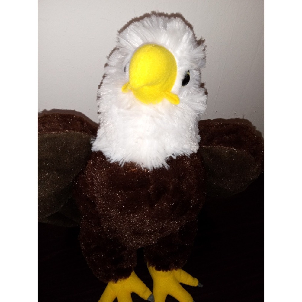 Wild Republic Bald Eagle Plush Stuffed Animal Bird of Prey Brown White 12 Inch